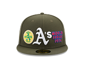 Kšiltovka New Era 59FIFTY MLB 5 Olive WS Oakland Athletics New Olive / White