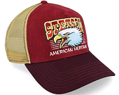 Kšiltovka Stetson Trucker Cap Eagle Head Burgundy / Beige