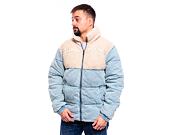 Bunda Karl Kani Retro Denim Teddy Puffer Jacket light dirty blue/cream