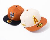 Kšiltovka New Era 59FIFTY MLB Boucle Anaheim Angels Stone / Caramel Brown / Pineapple