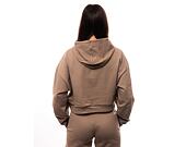 Dámská mikina New Era Arch Wordmark Crop Hoody Ash Brown / White