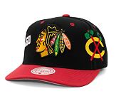 Kšiltovka Mitchell & Ness Overbite Pro Snapback Chicago Blackhawks Black