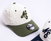 Kšiltovka New Era 9TWENTY Linen Script  - White / Olive