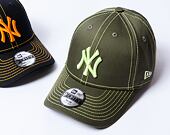 Dětská Kšiltovka New Era - 9FORTY Contrast Stitch - NY Yankees - Olive / Neon Yellow