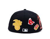 New Era 59FIFTY MLB Script 5 Boston Red Sox Navy / Red Cap