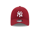 Kšiltovka New Era 9TWENTY MLB League Essential New York Yankees Cardinal / Optic White