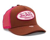 Kšiltovka Von Dutch Trucker Boston - Cotton Twill - Brown/Pink