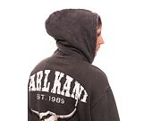 Mikina Karl Kani Chest Signature Os Washed Full Zip Skull Hoodie anthracite