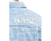 Bunda Karl Kani OG Denim Wavy Print Trucker Jacket bleached blue