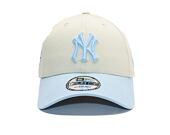 Kšiltovka New Era - MLB World Series Patch 9FORTY - NY Yankees - Cream / Pastel Blue