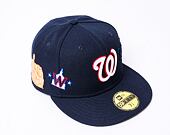 New Era 59FIFTY MLB Script 5 Washington Nationals Navy / Optic White Cap