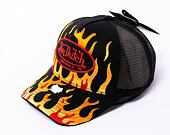 Kšiltovka Von Dutch Flame Trucker Managua - Cotton Twill - Black/Red