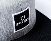 Kšiltovka Brixton Alpha Square MP Snapback Heather Grey / Black