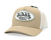 Kšiltovka Von Dutch Boston Trucker Cotton Twill Mocha/White