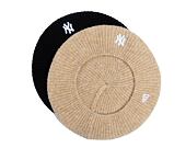 Baret New Era - MLB Womens Knitted Beret - NY Yankees - Toffee / White