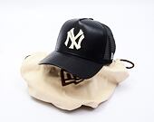 Kšiltovka New Era - 9FORTY A-Frame Trucker MLB Leather - NY Yankees - Black